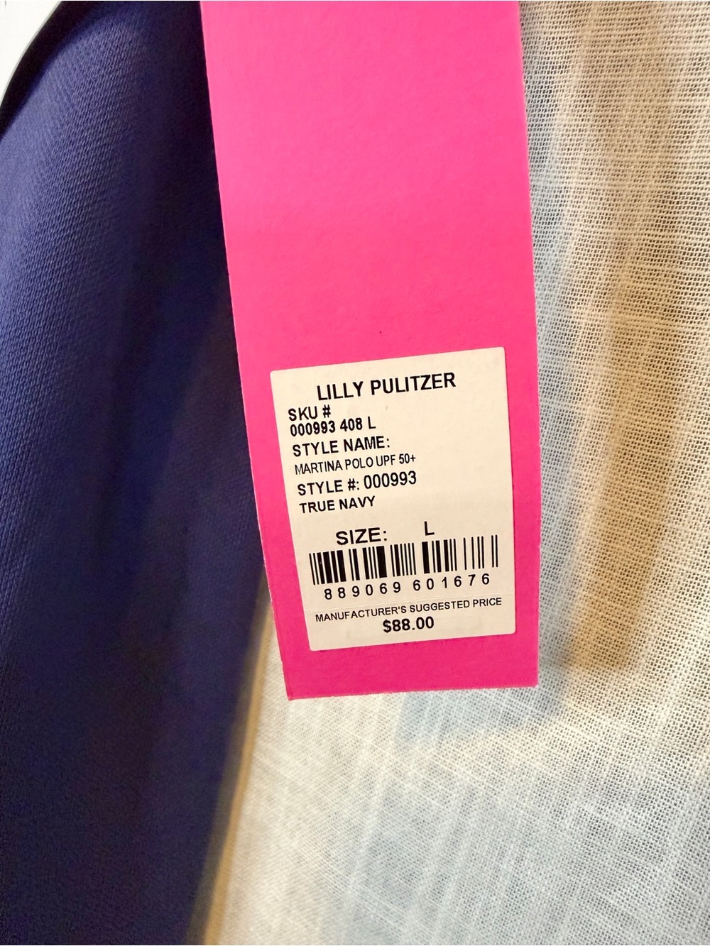 Lilly Pulitzer Martina Luxletic Navy Ruffle Sleeveless Polo Top NWT UPF 50 L - Picture 6 of 8
